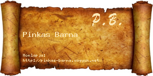 Pinkas Barna névjegykártya